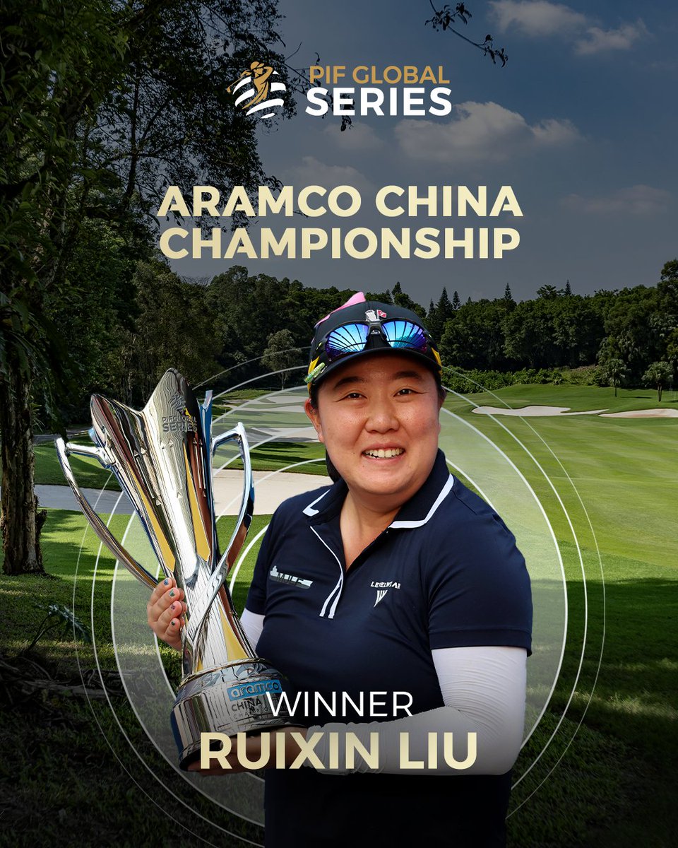 PIF_en's tweet image. Congratulations to Ruixin Liu, winner of the Aramco China Championship, part of the PIF Global Series, and to the winning team, Team Rhodes.