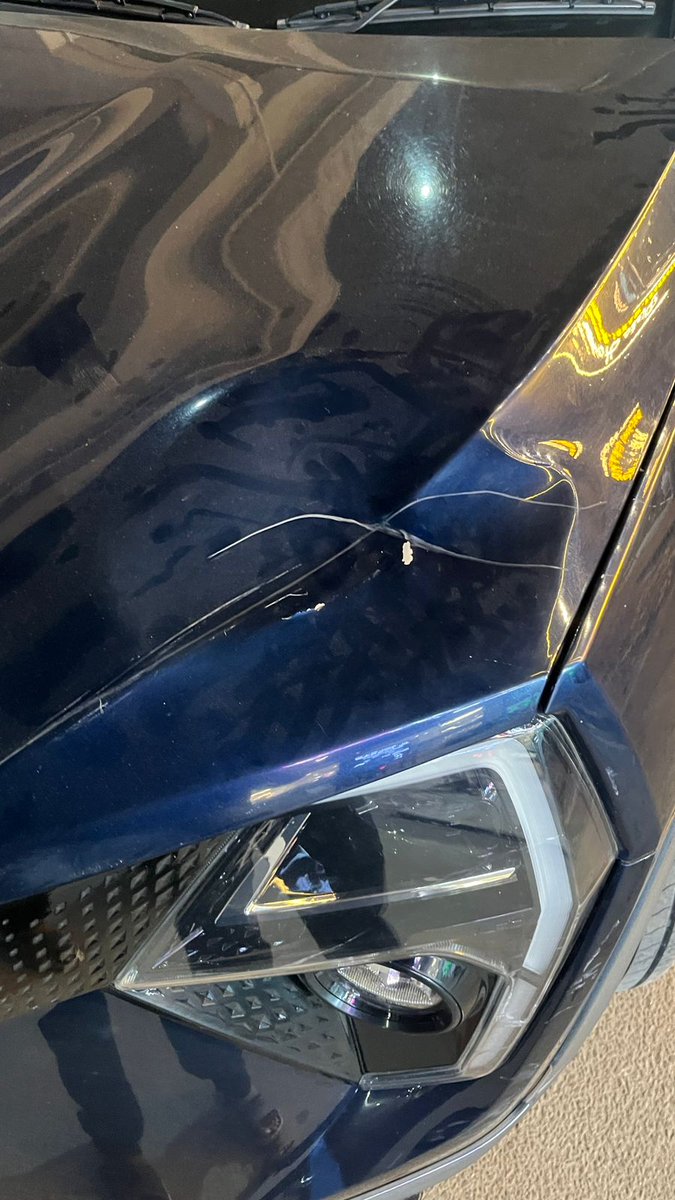 PraneethRao_K's tweet photo. @CYBTRAFFIC @SajjanarVC @cyberabadpolice Need help. I parked my vehicle in front of @pistahousehyd Kothaguda branch and saw this happened to my car. The security guard don't know who hit my car and no one is taking responsibility. Asked them to provide cctv footage but no luck. https://t.co/OFbbAq8PJU