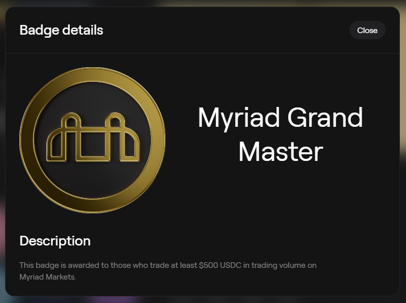 I caught him ✅
Badge from <a href="/MyriadMarkets/">MYRIAD</a>  for $500 in trading volume. Who's next?