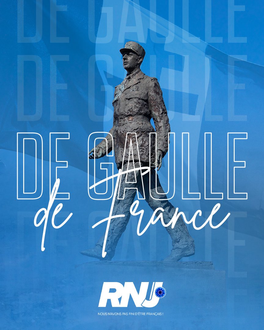 Le 9 novembre 1970, le général de Gaulle s’éteignait, mettant fin à une vie sans pareille, toute entière dévouée au salut de la France.

Son sens de l’État, son exigence d’une France sûre, respectée et souveraine nous inspirent plus que jamais. 🇫🇷