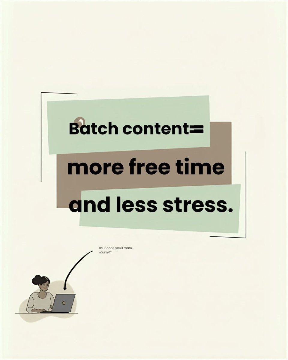 feguro_ma's tweet image. Batch creating content gives more free time and less stress. Try it once, you&apos;ll thank yourself!
#SocialMediaTips #BatchContent #WorkEfficiently