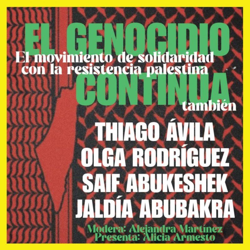 El genocidio continúa, pese a quienes tienen terribles intereses para silenciar lo que sigue ocurriendo. Por eso hay que seguir movilizándose contra el genocidio y por el pueblo de Palestina. Este lunes nos vemos en la Sala Mirador a las 18h.