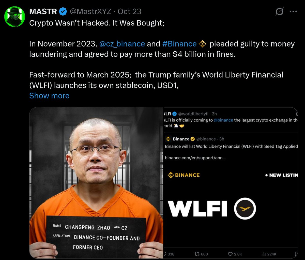 MastrXYZ's tweet photo. Hello, my name is MASTR,
and I want to thank everyone who engages.

What I’m doing isn’t the usual X content.
I try to look deeper, point things out, and call out what needs to be called out.

My team and I are building solutions that real users can rely on, tools that create value, clarity, and protection in a space that desperately needs it.

I’m not claiming that I can change everything, but I can help shift perspectives, backed by facts wherever possible.

And when we grow, the vigilant grow with us.

I want this CT mess to change, back to something meaningful and sustainable. 

Back to transparency and decentralisation, at least in the parts that haven’t already been infected.

Thank you for being here and interacting.

Wishing you a great Sunday.

-by $MASTR project