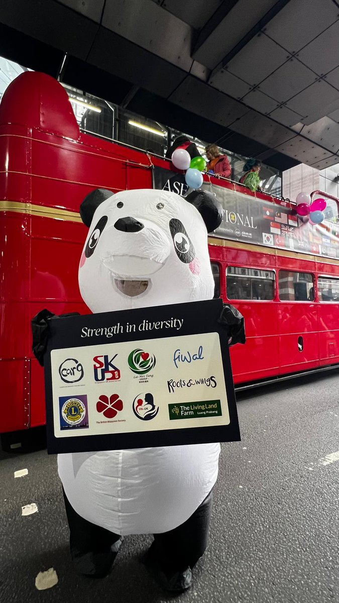 Great day in the City of London on Sat 8.11.25 as part of the <a href="/lordmayors_show/">Lord Mayor's Show</a> Float #30.  "Strength in Diversity" was the slogan for the ASEAN and International Women's float organised by #WomeninLivery and <a href="/ASEAN_UK/">AUBF</a>.  We even had a Panda mascot!