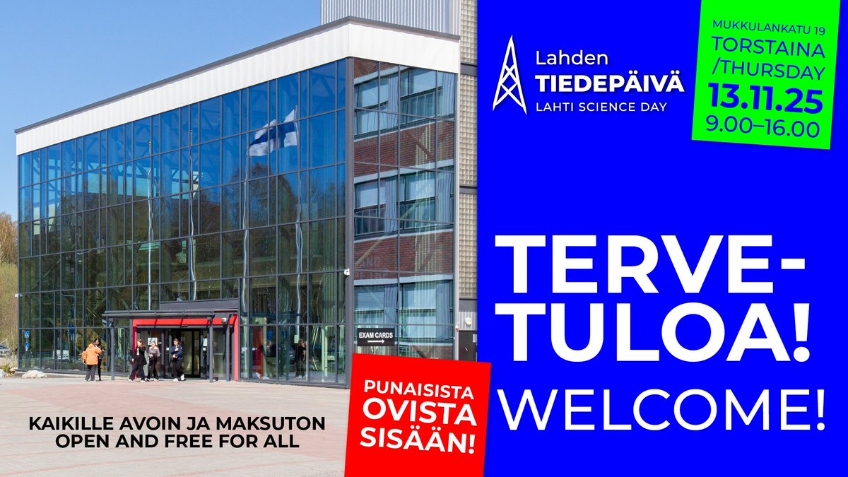 BUSSIT 1K, 1S ja 13 (Niemenkampus) Matkakeskukselta bussit pysähtyvät pysäkillä A.

PYSÄKÖINTI: P1-alueella, kiinteistön edustalla  18 asti maksullinen. P2 ja P3 hiekkakentällä pysäköinti Lahden tiedepäivänäyleisölle ilmainen.

lahdentiedepaiva.fi