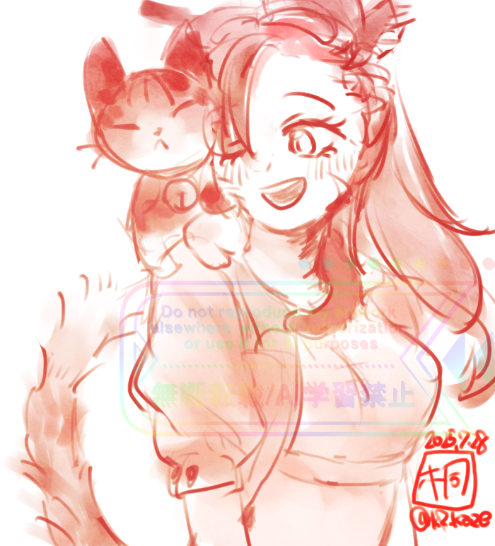 割とさいきん描いた絵、見事にねこまみれ 