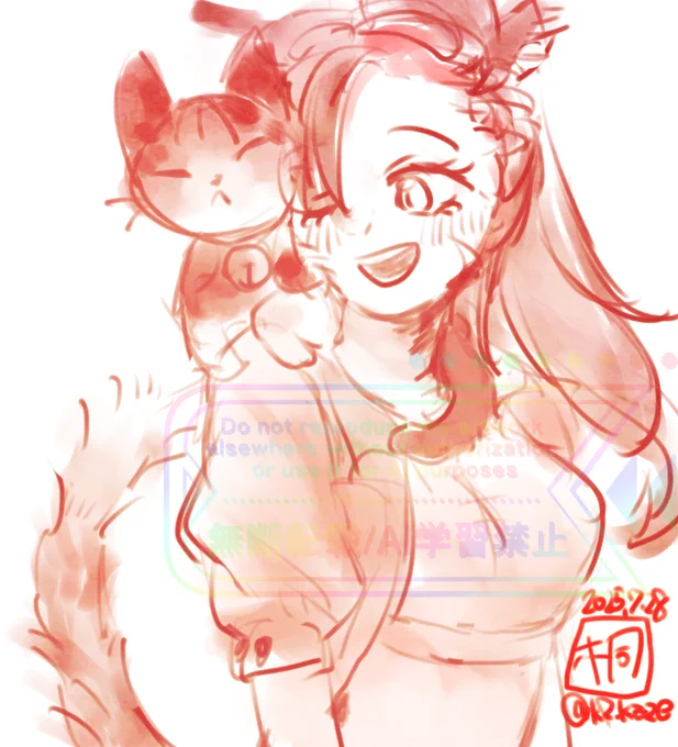 割とさいきん描いた絵、見事にねこまみれ 