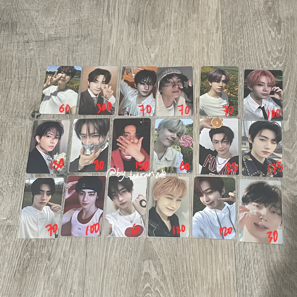 wts ; want to sell

enhypen photocard

- pc all in good condi, but not for sensitive
- price incl packing, excl adm 🍊
- fp/split/keep event ✅ 

📍 bandung
