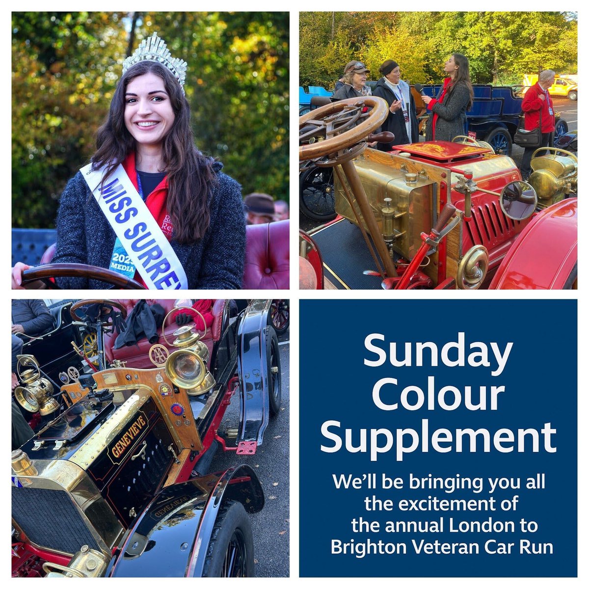 From 2pm on the Sunday Colour Supplement, we’ll be bringing you all the excitement of the annual London to Brighton Veteran Car Run. Also, the Radio Redhill Weatherman, will be reviewing the weather and looking forward to November. radioredhill.uk/scs/ #SundayColourSupplement