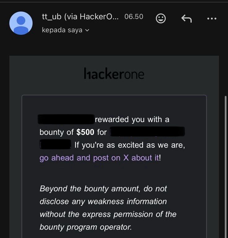 w_n1rmala's tweet image. Another great milestone in my bug bounty journey, grateful to have my reports triaged and rewarded by multiple programs on HackerOne. Every valid report is a reminder that persistence, curiosity, and attention to detail really do pay off.

#bugbounty #hackerone