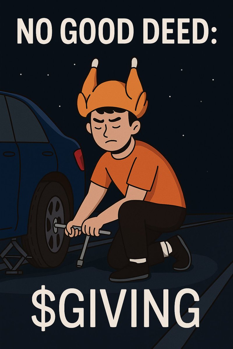 the_averagebill's tweet photo. Dev got a flat tire on the way home from giving out food to the homeless. When they say no good deed goes unpunished, this is what they meant. Lets push while the dev repairs his car! $GIVING https://t.co/QKlhJHBf74