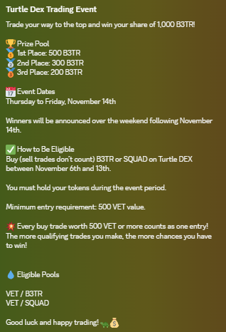 TurtleLabsV's tweet image. GM Turtles!

Did you make your Trade yet on Turtlelabs? 

Still have time left to get your entries in!
