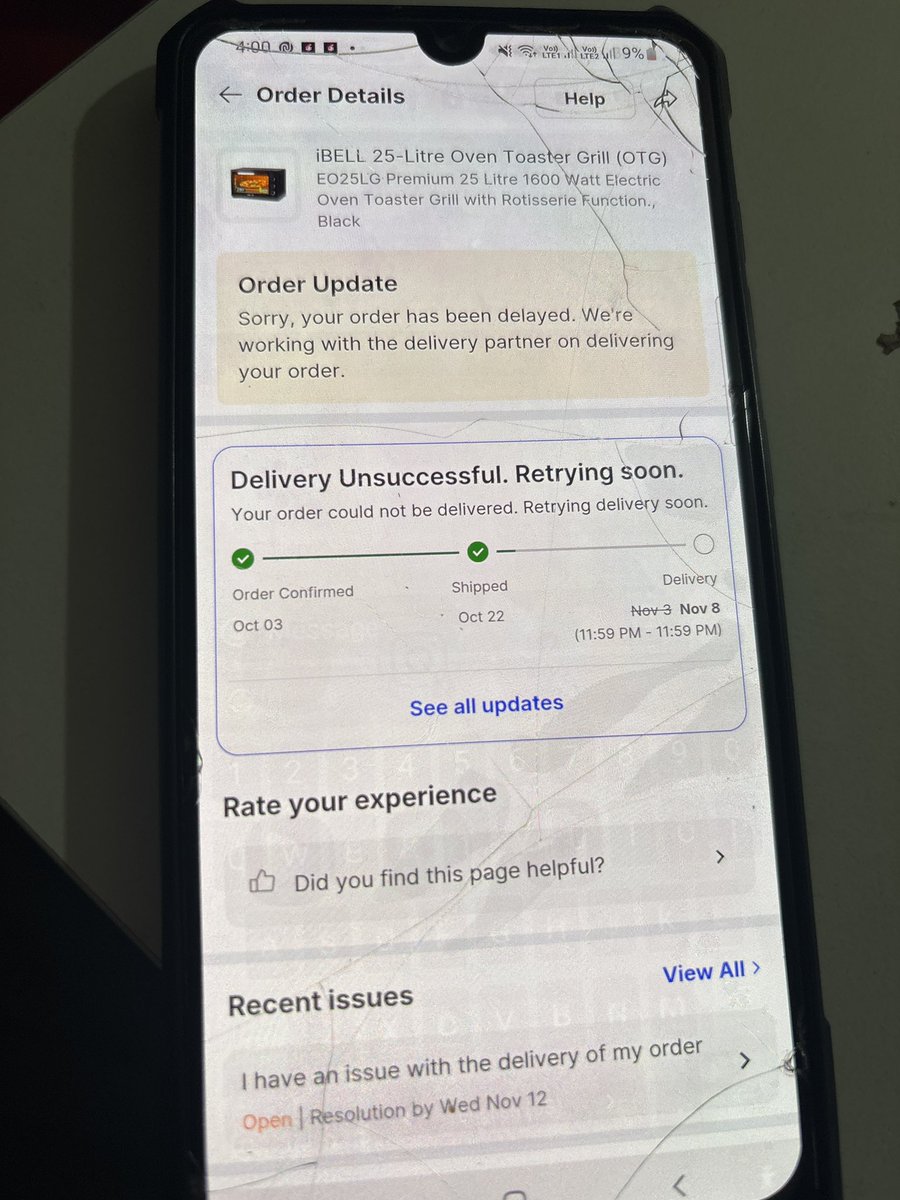 Technoapkanuj's tweet photo. It’s been almost 40 days since I ordered my iBELL 25-Litre Oven Toaster Grill (OTG), and it’s still not delivered!
@Flipkart @iBELLappliances
#CustomerSupport #Flipkart #DelayedDelivery #iBELL https://t.co/v0llZVYk2D