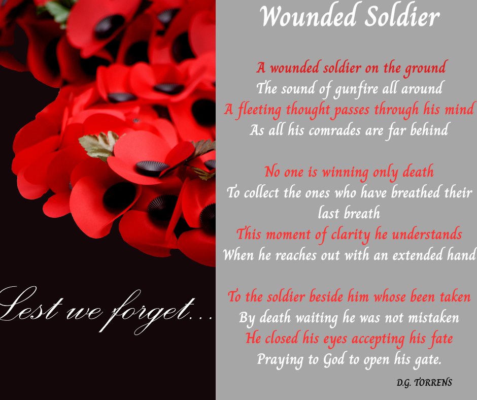 LEST WE FORGET. Here is a poem I wrote a few years ago in rememberance . Both my grandfathers served at only 19 years old. So young and so brave. Thankfully they lived. But so many didn't x
#remembranceday #lestweforget #poppy