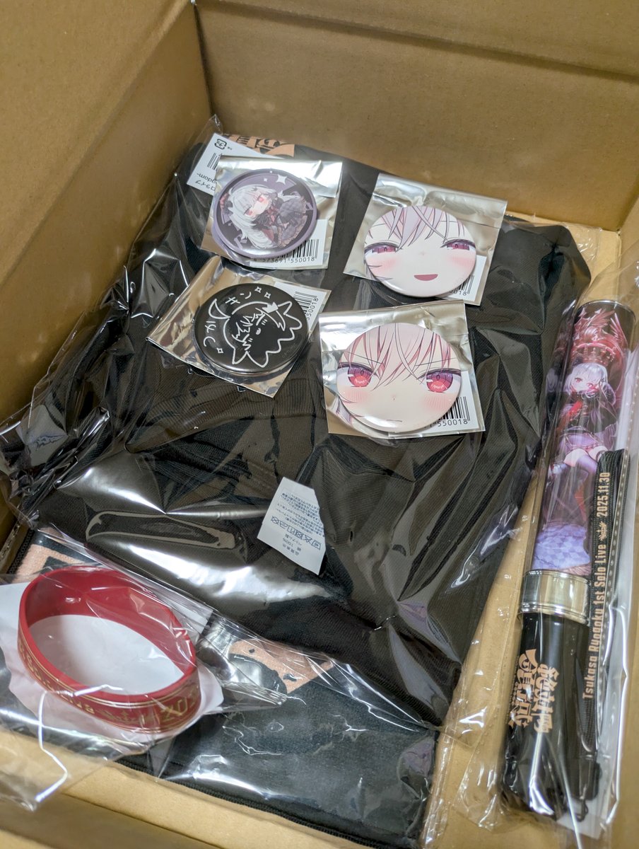 つかさちゃんのソロライブグッズきちゃ！
缶バッジの圧がすごいｗ

#絶対ぼくの領域
#領国大使館