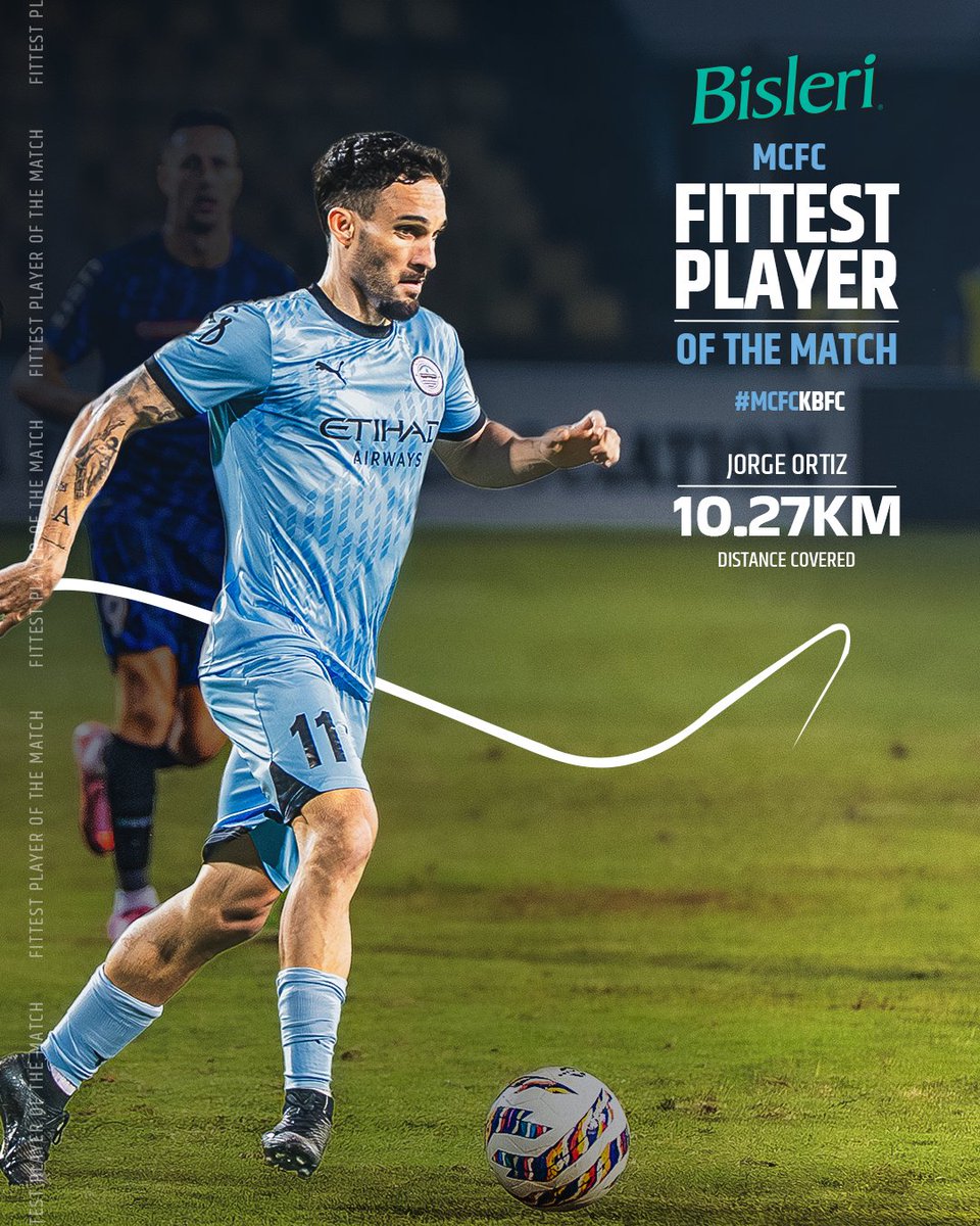 MumbaiCityFC's tweet image. Jorge Ortiz is the @BisleriZone MCFC Fittest Player of the Match from #MCFCKBFC ⚡👊

#AIFFSuperCup #AamchiCity 🔵