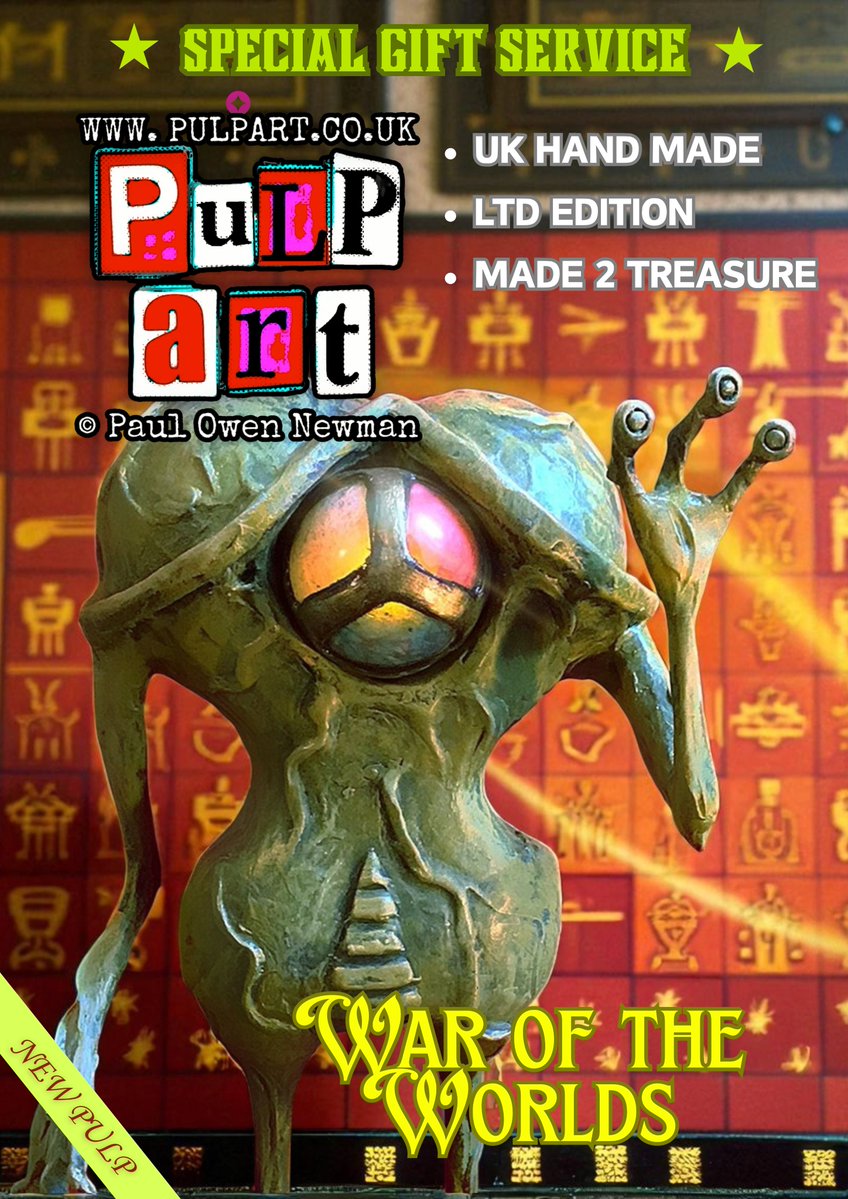 wwwpulpartcouk's tweet image. 🛸 They&apos;re Here: Own The Invasion! 🛸Thrilled to share my handmade Martian figurine inspired by H.G. Wells&apos; classic &quot;War of the Worlds&quot;! No world is safe from this crafty invader! 📷
pulpart.co.uk/new-pulp/f/war…
 #WarOfTheWorlds #HGWells #PulpArt #SciFiFan #PaulOwenNewman #UKArtist