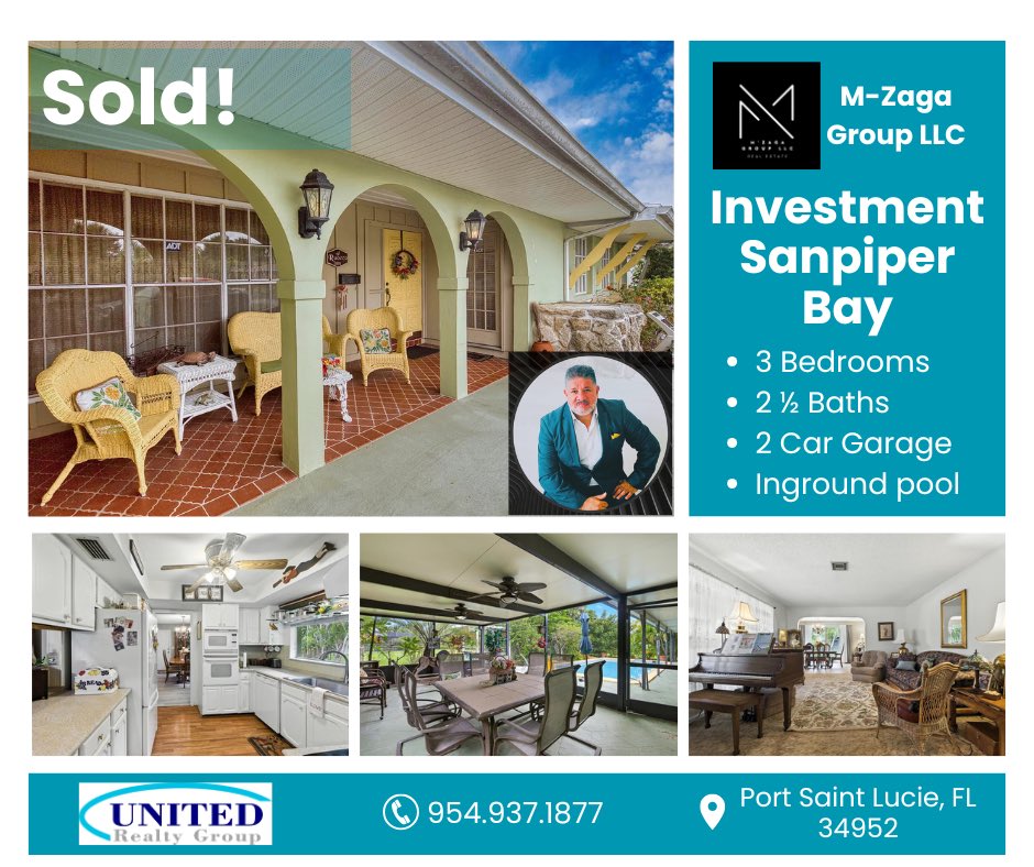🎉 Closed &amp; Celebrating! 🏡 Excited to share another successful investment closing in the beautiful Sandpiper Bay area of Port St. Lucie! Big wins happen when the right opportunity meets the right strategy. Thinking about investing, Let’s make your next move a smart one! #realtor