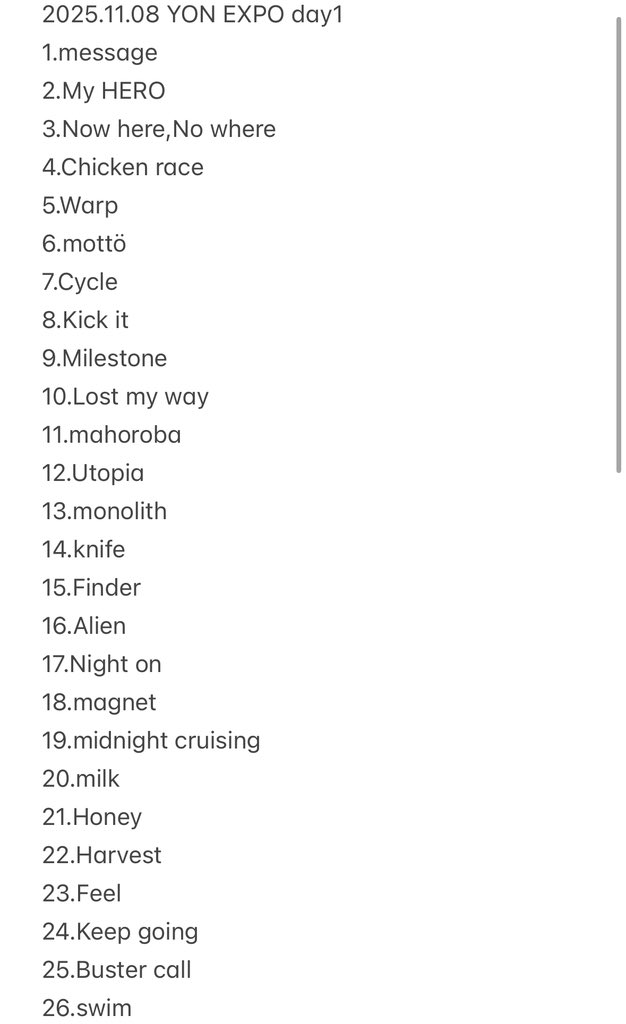 フォーリミ　セトリ 2日間最高でした😭 ワンマンならではセトリ、演出に感動 通しで行けた