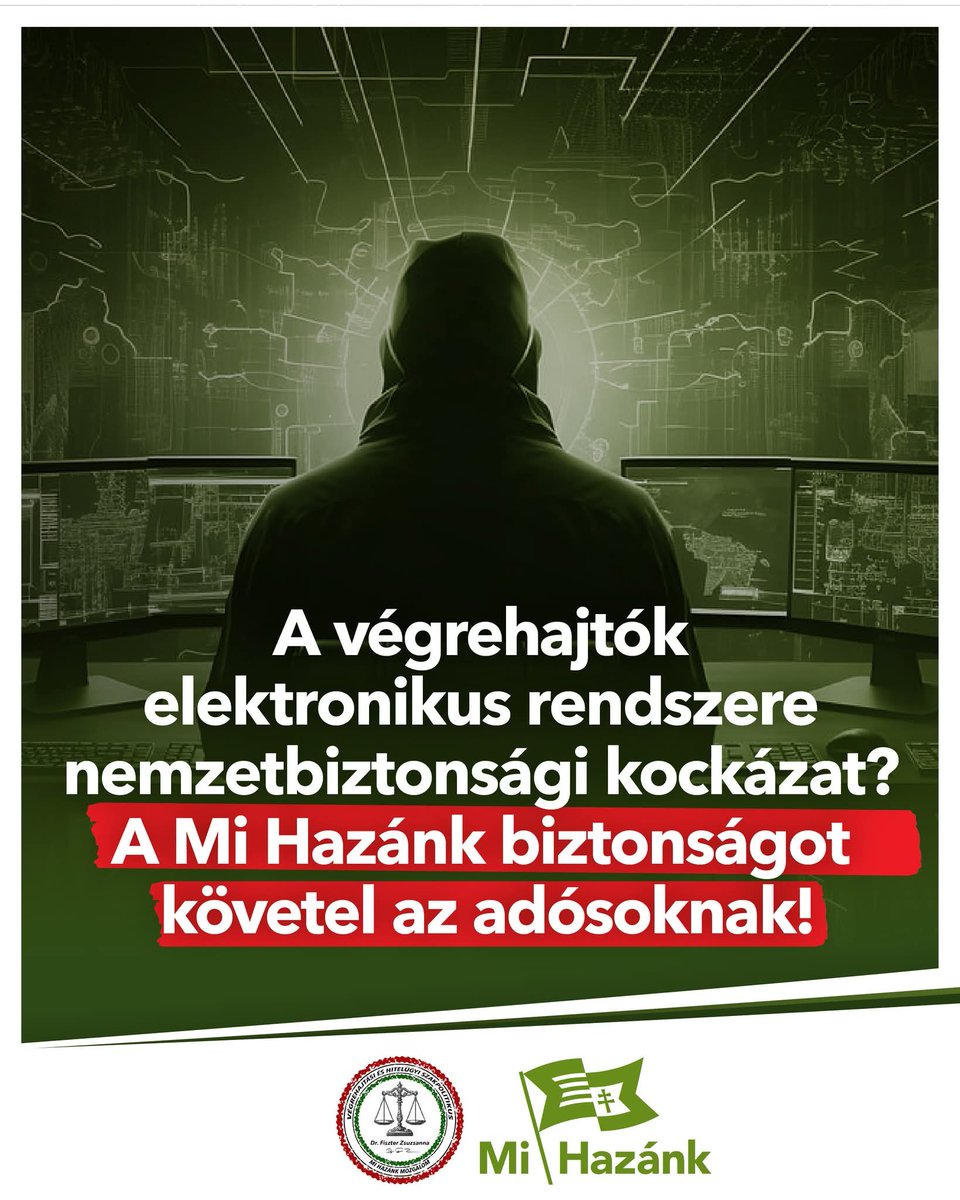 ‼️ Biztonságos adatbázist követelünk az adósoknak!
A Mi Hazánk Mozgalom álláspontja szerint akár nemzetbiztonsági kockázatot is magába rejthet a jelenlegi végrehajtók által használt adatbázis rendszer.