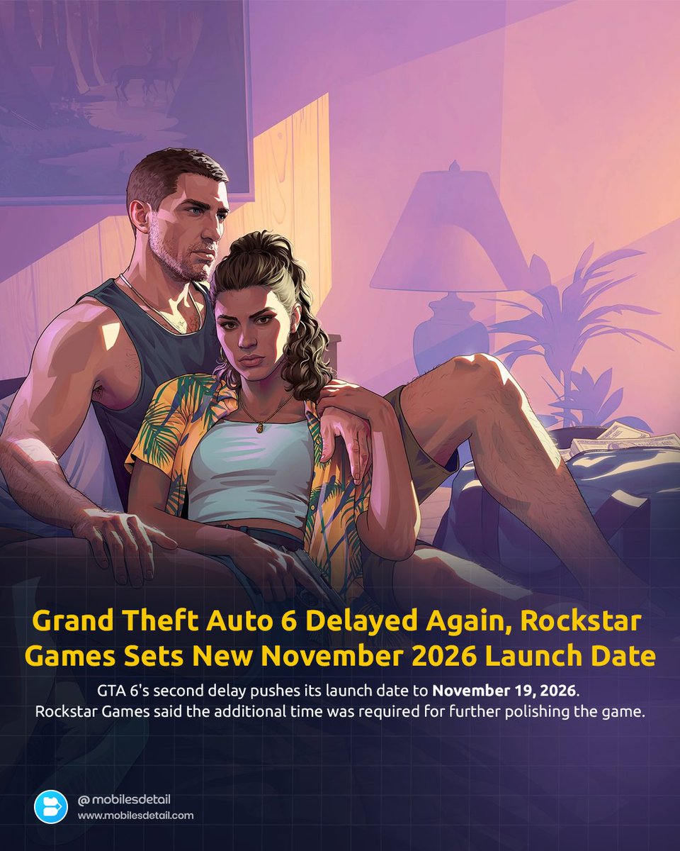 Rockstar Games announced yet another speedbump in the longstanding GTA6 saga. On the company blog, the publisher wrote that the next Grand Theft Auto is now set to launch on November 19th, 2026.
#gta6 #gta #grandtheftauto #rockstargames #gaming