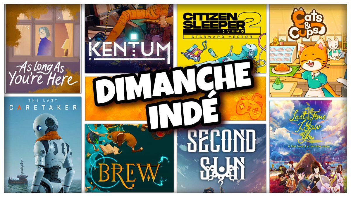 🌞 Ce Dimanche Indé, à 16H sur Twitch (lien dans ma bio) :

❤️ As Long as You're Here
🛠️ Kentum
🛰️ Citizen Sleeper 2
☕ Cats &amp; Cups
🤖 The Last Caretaker
🍺 Brew
☀️ Second Sun
🤗 Last Time I Saw You

#indiegames #jeuxvidéo #découvertes