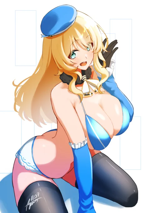 寒くなってきたので水着愛宕さん! #艦これ #愛宕