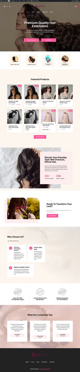 edentech_wp's tweet image. Another project live! 🚀 Just completed a sleek, fully responsive e-commerce website for a luxury hair brand 💇🏽‍♀️✨ ( Payment Gateway 🚫 )
#webdevelopmentprojects #EcommerceDesign