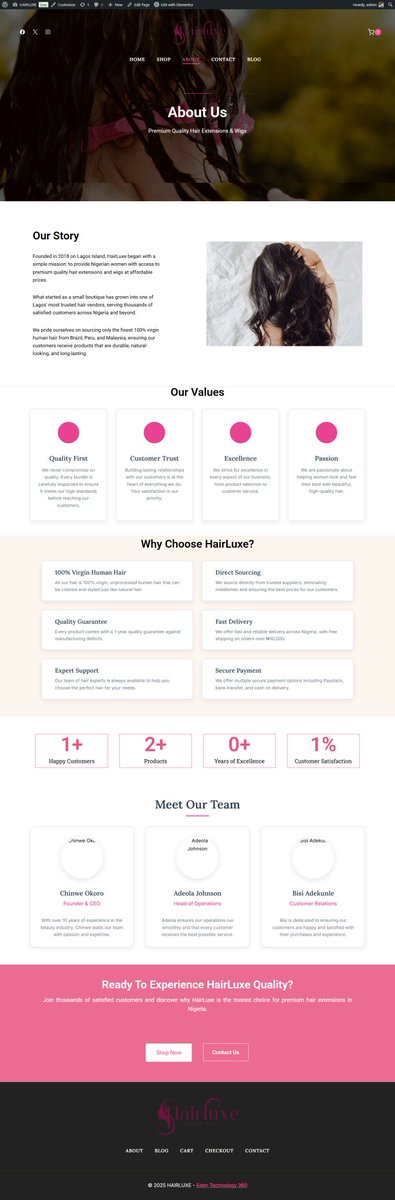 edentech_wp's tweet image. Another project live! 🚀 Just completed a sleek, fully responsive e-commerce website for a luxury hair brand 💇🏽‍♀️✨ ( Payment Gateway 🚫 )
#webdevelopmentprojects #EcommerceDesign