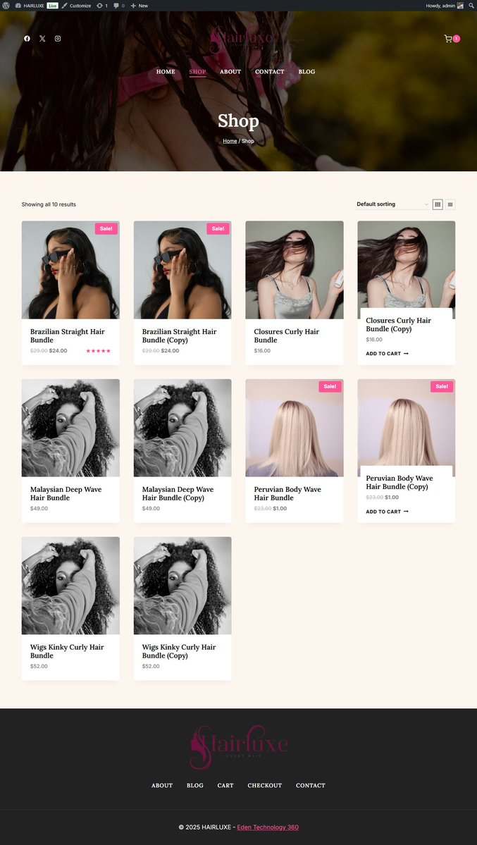 edentech_wp's tweet image. Another project live! 🚀 Just completed a sleek, fully responsive e-commerce website for a luxury hair brand 💇🏽‍♀️✨ ( Payment Gateway 🚫 )
#webdevelopmentprojects #EcommerceDesign