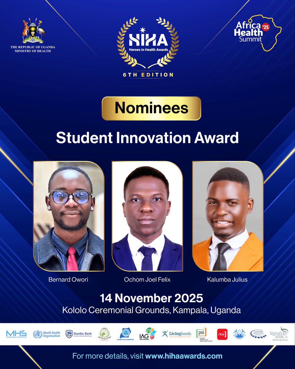 JDelafrique's tweet photo. Wow
Congratulations comrades @julius_kalumba @BenardWor upon being named among the top 3 nominees for the 6th Edition of the @hiha_awards under the Student Innovation category 🎉
You all deserve this ✍️
@MbararaUST is Tall 🥳
#HIHA
#InnovationInAction
#ProudMoment https://t.co/cFwP9U1SR8