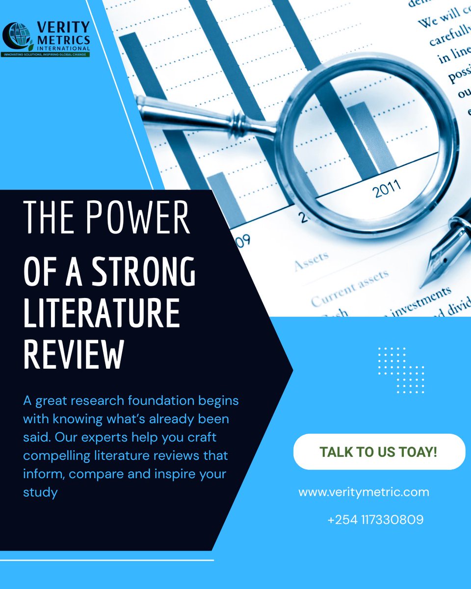 VerityMetrics's tweet image. Every strong research project stands on the shoulders of great literature.
#LiteratureReview #AcademicSupport #ResearchSimplified #VerityMetrics