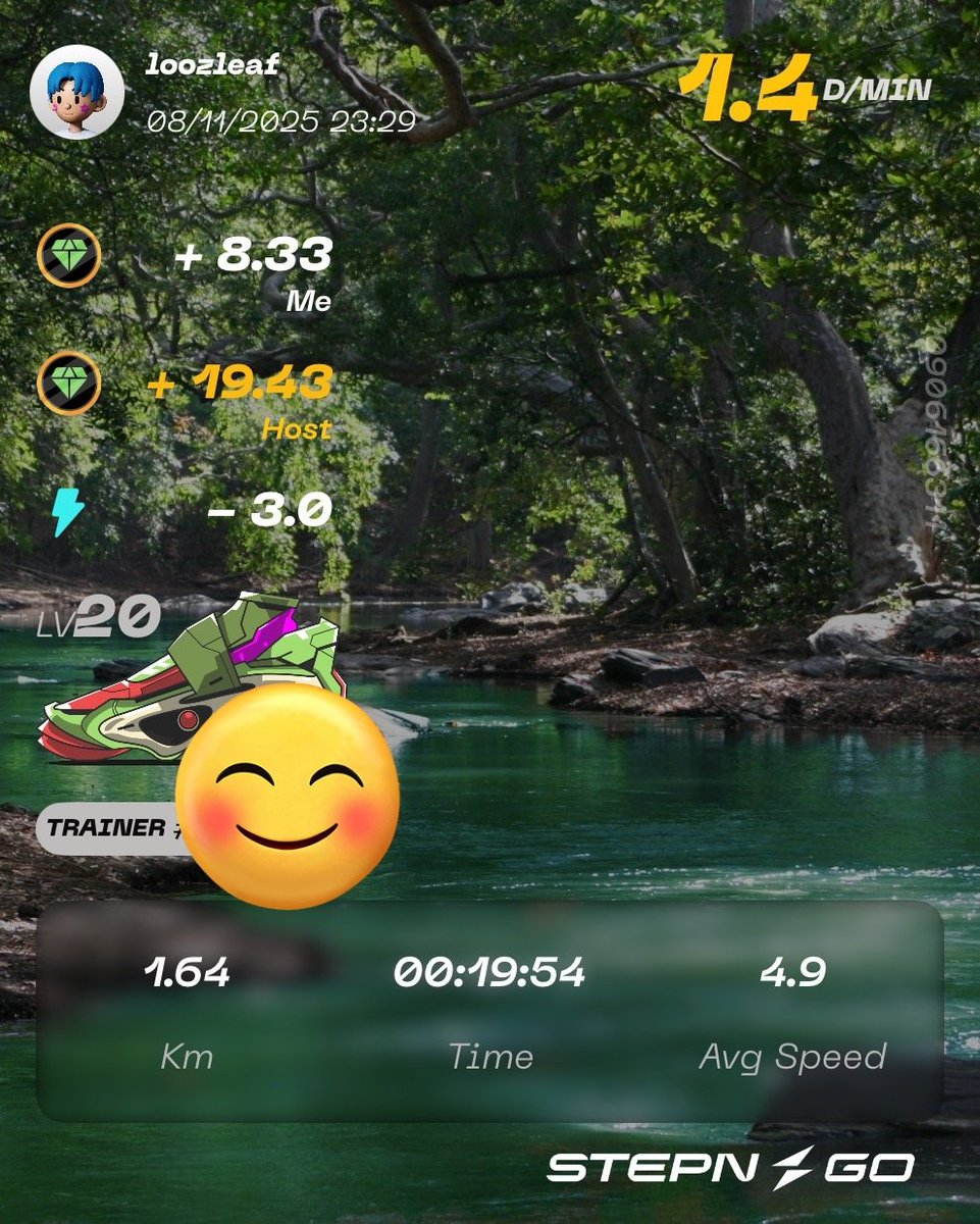 akihitozinnia's tweet image. 昨日の分 ＃STEPN ＃StepApp ＃HEAL3 ＃SuperWalk 
GST利確すれば良かった😭
すぐ下がっちゃいますね

次の利確チャンスまでコツコツ歩いていきます👍