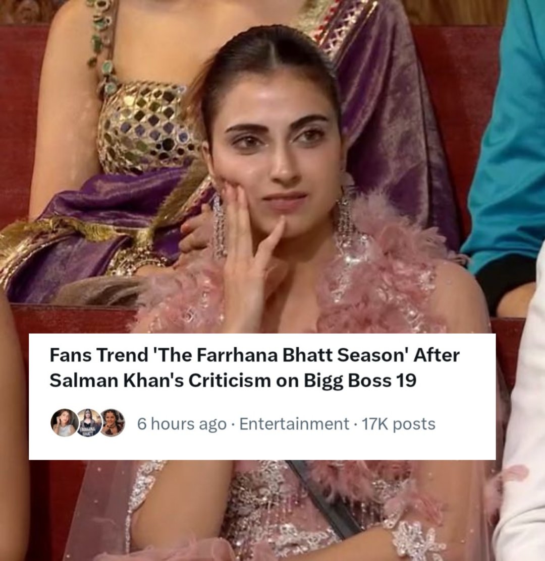I am in love with X description about our tr*nd..

THE FARRHANA BHATT SEASON