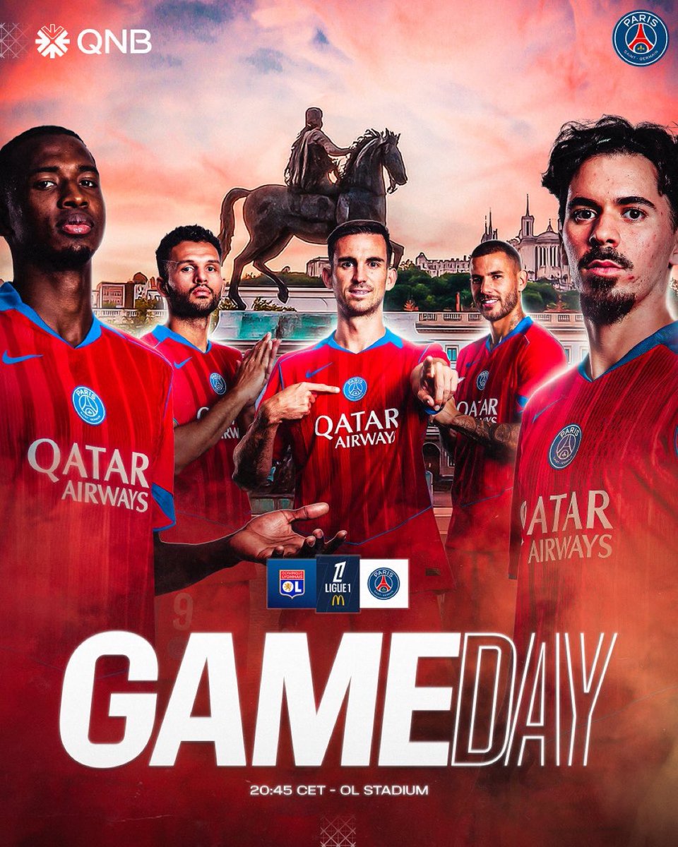 PSG_English's tweet photo. MATCHDAY! ⚔️❤️💙

#OLPSG I #Ligue1 https://t.co/TjtFV8QChQ