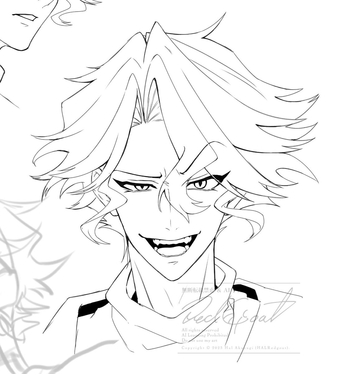 元々こういう顔を描くのが大好きです