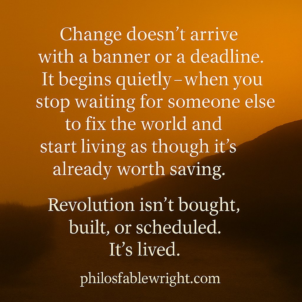 PFablewright's tweet image. Change doesn&apos;t arrive with a banner or deadline. It begins quietly ....

#PleaseShare  #fablewright #lifesajourney #lifequotes  #LifeLessons  #liveyourbestlife #bookrecommendations #audiobook  #RevolutionNow  #change #bookstagram
