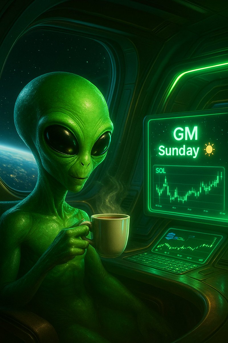 AlienKITA's tweet photo. GM $KITA Army ๐ฝโ๏ธ
Happy Sunday, earthlings! Even when the markets sleep, the Aliens keep building.
New week = new missions ahead. Recharge today โ tomorrow, we invade again. ๐ช
#KITAArmy #AlienEmpire #Solana #CryptoSunday https://t.co/abL1GZdjbe