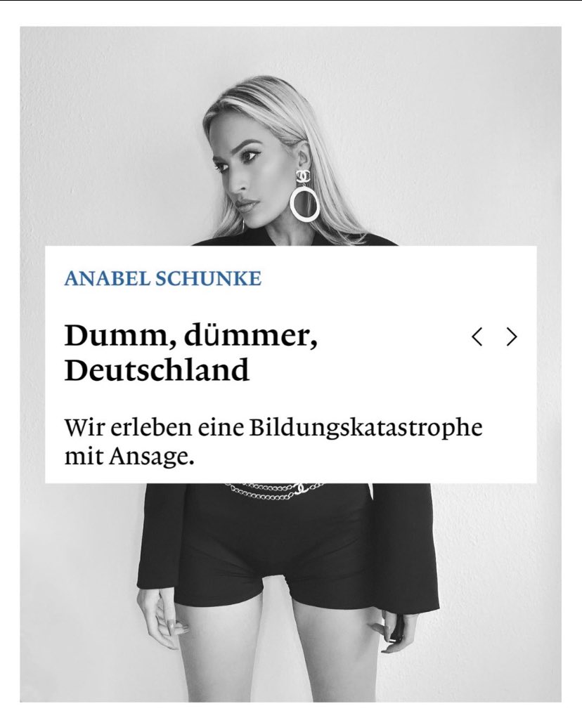 Ganz mein Humor, <a href="/ainyrockstar/">Anabel Schunke</a> outet sich, vielen Dank, der erste vernünftige Take ihrerseits !
Selbsterkenntnis ist der erste Weg zur Besserung! Weiter so.👍