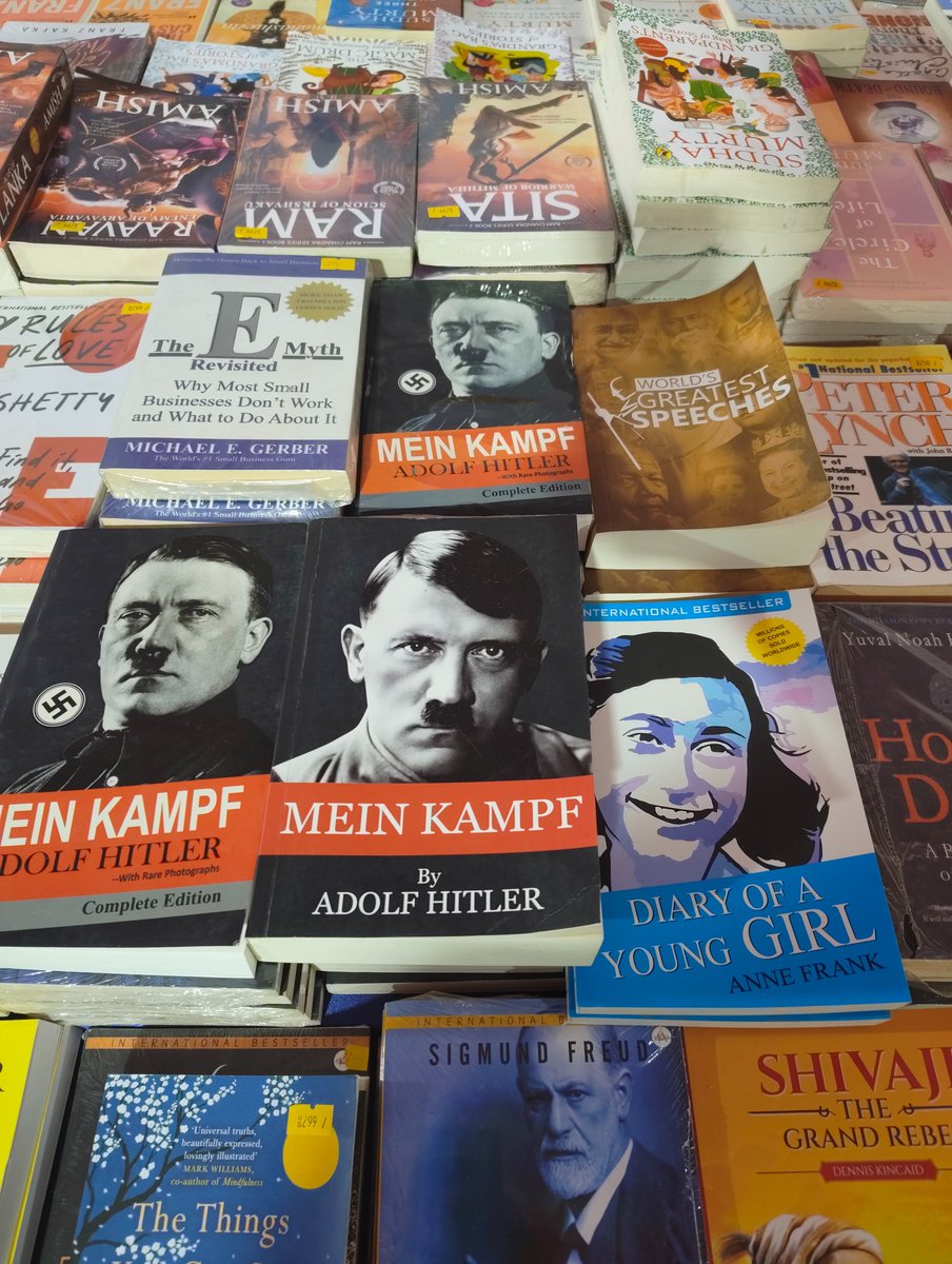 bigcrunchin's tweet photo. This bookstore said “moral whiplash.” 
Bro put the final boss next to the DLC narrator. https://t.co/TkoXge0gBE