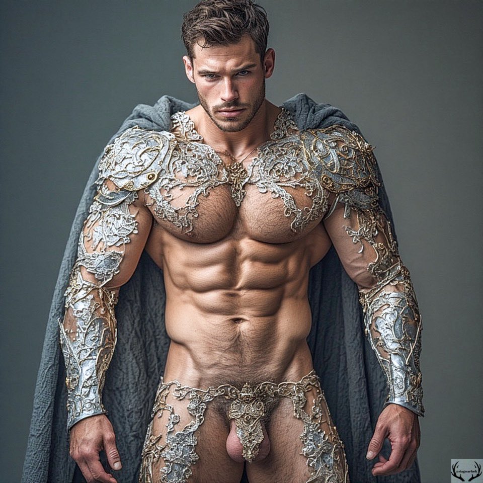 He stands crowned in metal and desire, a war-beast carved for worship.
No shame. Only the raw truth of a man. 
Sacred. Animal. Unstoppable.
The kind of masculine force that temples remember long after they crumble.

Tell me… which of these warriors claims your hunger first?