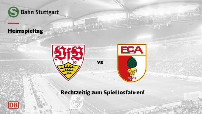 SBahn_Stuttgart's tweet photo. ⚽️ Heimspiel #MHPArena

@vfb gegen @FCAugsburg

Anpfiff: 17:30 Uhr

⚠️Beachtet die Baustellen im S-Bahnnetz und fahrt rechtzeitig zum Spiel los

Nutzt zur An- und Abreise #BadCannstatt und #Neckarpark 

Alle Infos zu Sonderzügen und mehr: https://t.co/kp2TR5mMsI

#VfB #FCAugsburg https://t.co/4uqNzLrfKn