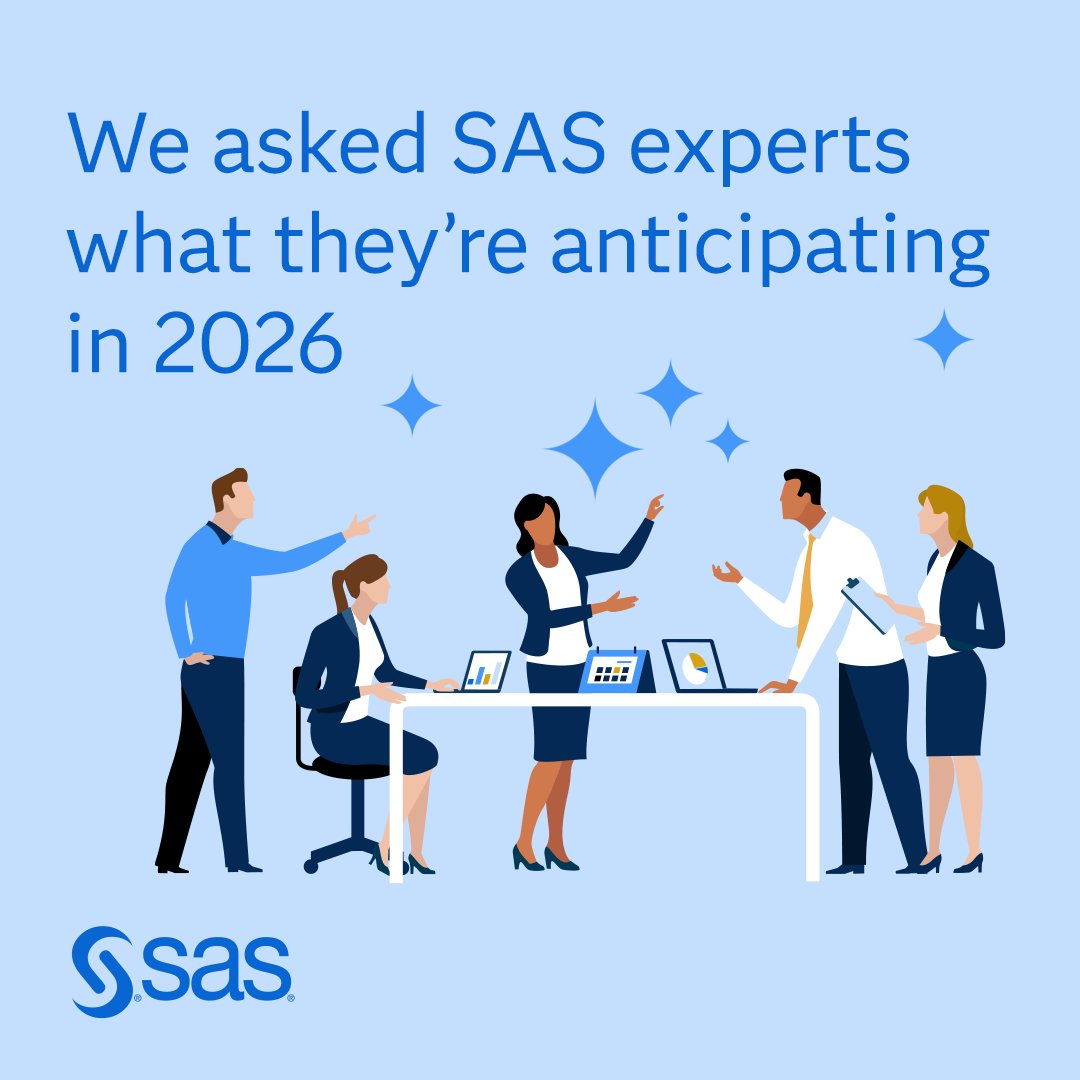 AhmedKamal_01's tweet image. Artificial intelligence key indicators of success are shifting.

SAS gives you the power to know. We sat down with executives and industry experts to converse about the greatest AI developments.

Explore fifteen new AI predictions for 2026. 2.sas.com/60157Ro49 #SASpredictions