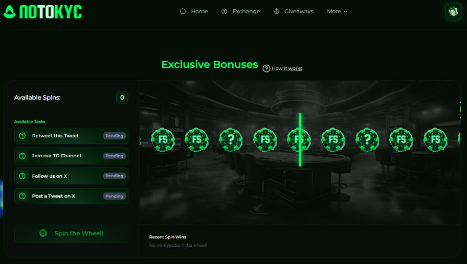 I just found this site called NoToKYC.com 👀

literally lists all the best KYC Casinos &amp; Exchanges in one place 😍🔥

also there's this lil giftbox 🎁 you can tap for random bonuses like free spins + deposit boosts etc.

 (show me what you win 👇)