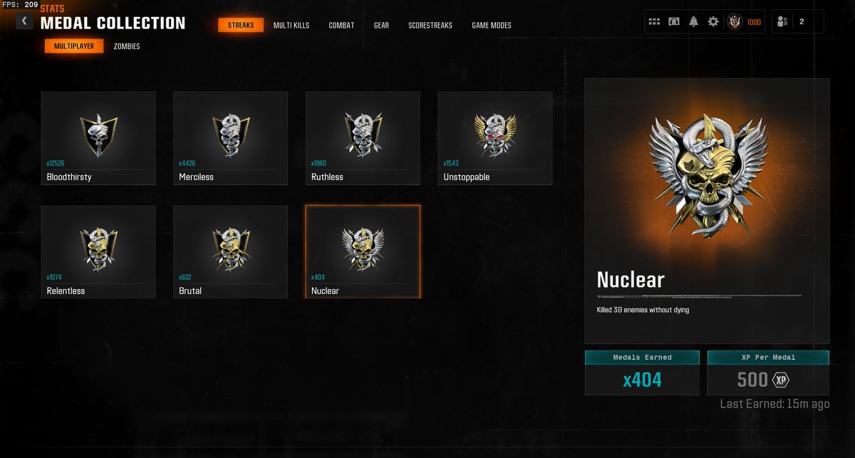 Mdess_'s tweet photo. Finally hit level 1000 in BO6!

Managed to call in the nuke to get the final XP to level up which was pretty cool.

Managed to finish with :

100% for Multiplayer
404 Nukes (3 Quad - 1 Penta)
1543 Unstoppables
262 Kill Chains

I cant wait for BO7 on Friday :) https://t.co/cIOQryIxlC