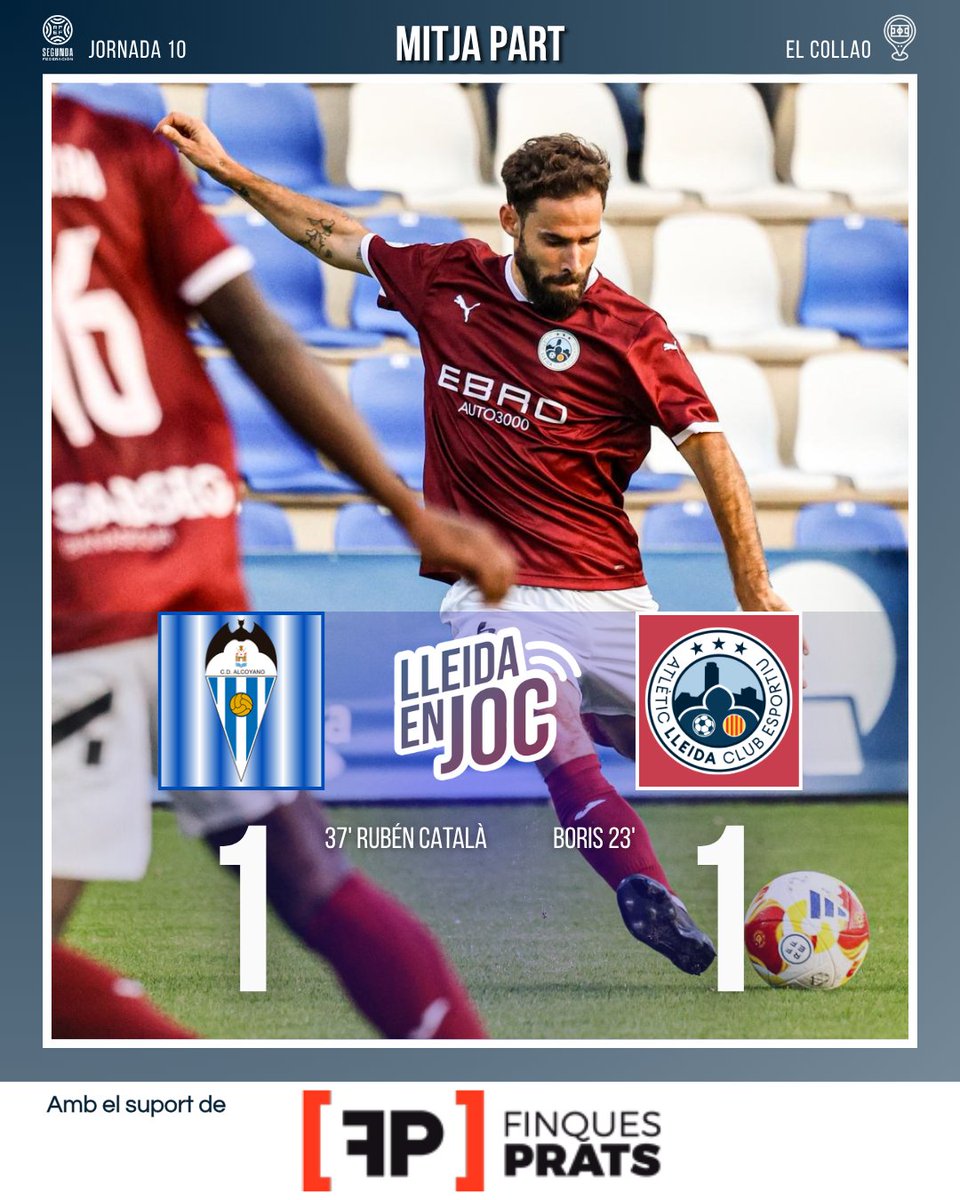 ⚪️ ⏱️ 45+3' | 1-1 | Descans a El Collao d’Alcoi! Empata l’<a href="/atletic_lleida/">Atlètic Lleida</a>!⏸️

📸 <a href="/Ingrids_photos/">Ingrid Segura</a>

#AlcoyanoAtlèticLleida #LleidaEnJoc

🚨 EN DIRECTE:
💻 segre.com/ca/lleida-en-j…
📲 APP SEGRE reskyt.com/app/segre