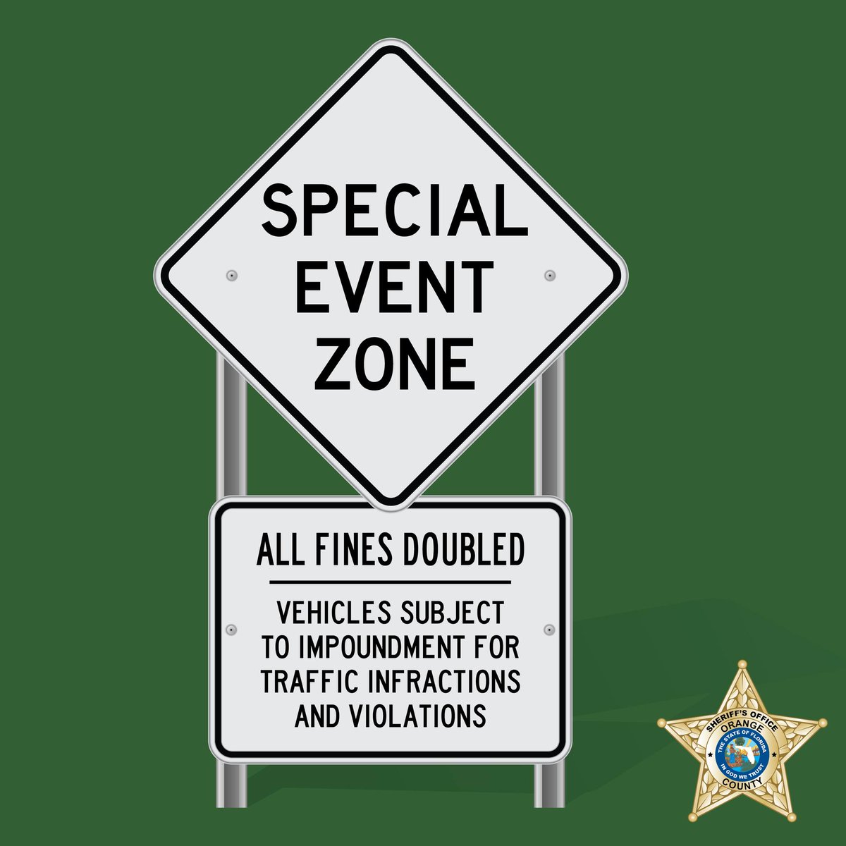 OrangeCoSheriff's tweet photo. A Special Event Zone is Now in effect until 8 a.m. Monday 11/24 to address any unpermitted events surrounding Florida #ClassicWeekend with the goal of avoiding severe traffic complications. The affected areas are:
- Colonial Drive from Tampa Avenue to Hiawassee Road
- John Young Parkway from SR 408 to WD Judge Road
- Old Winter Garden Road from John Young Parkway to Ferguson Drive
Florida law allows for Special Event Zones in response to any unpermitted activity or events organized or promoted via a social media platform which are attended by 50 or more people and substantially increase or disrupt the normal flow of traffic.
Learn more about Special Event Zones: https://t.co/kc1grpMokX