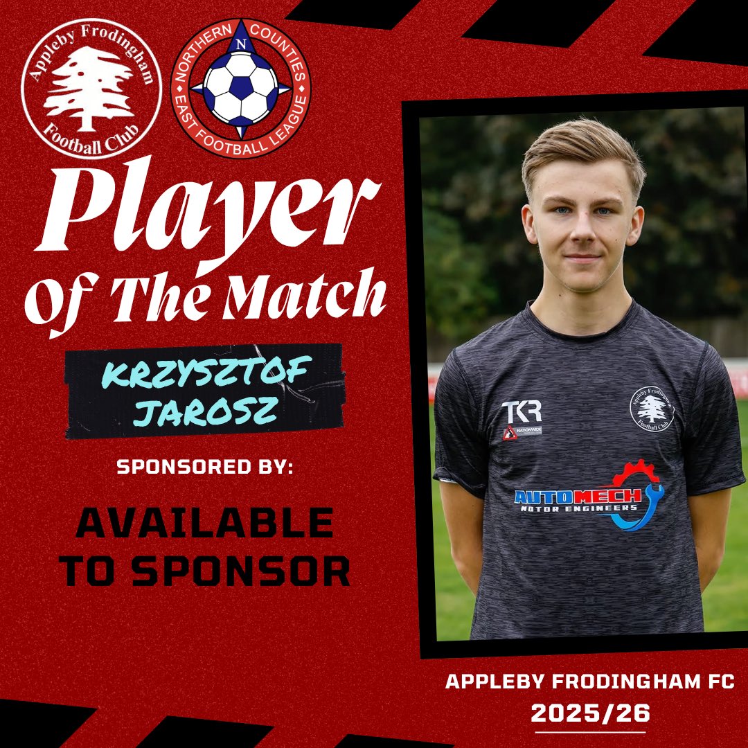 AppFrodFc's tweet image. 𝐌𝐚𝐧 𝐨𝐟 𝐭𝐡𝐞 𝐌𝐚𝐭𝐜𝐡 👇

Yesterday’s man of the match was awarded to Krzysztof Jarosz.

What a shift from this man yesterday and topped off by scoring the winner after a fantastic touch and composed finish 👏👏👏

Krzysztof is available to sponsor. 

UTS 🔴⚫️