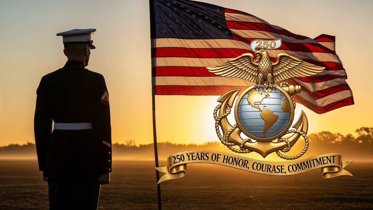 Nov 10: You get to celebrate 250 years of the USMC — America’s 911.
Your freedom exists because Marines never hesitated to answer the call. Semper Fidelis. 🇺🇸 #USMC250