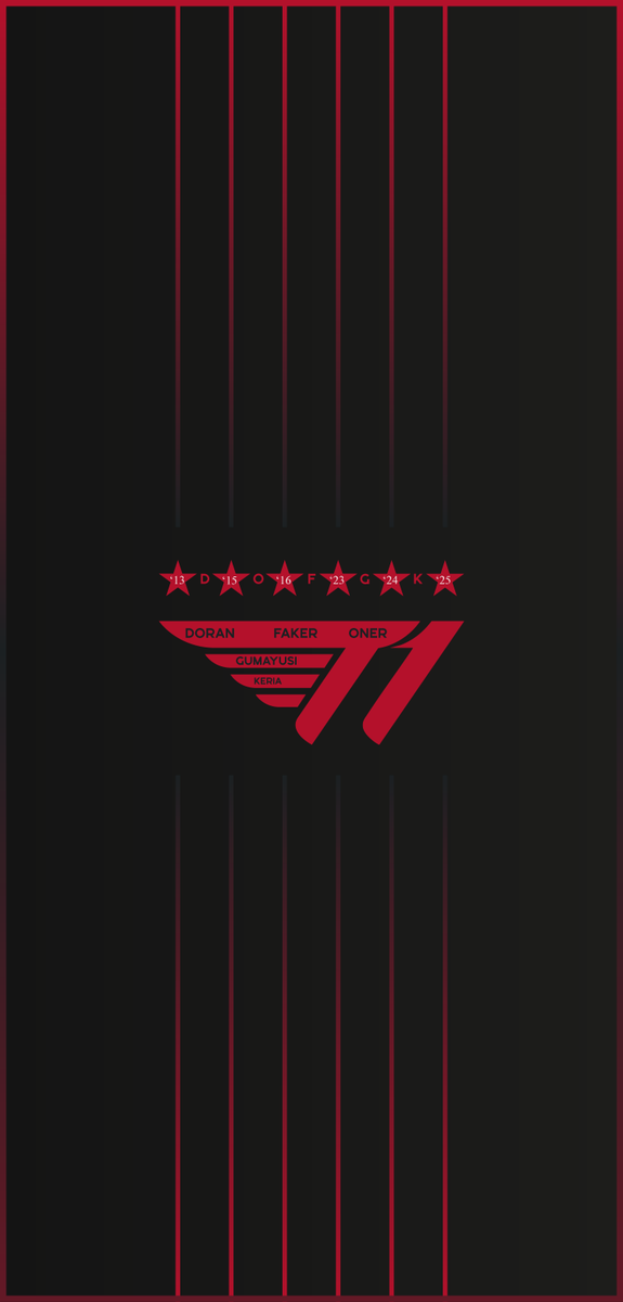 Hello everyone  !  

I'm sharing a <a href="/T1LoL/">T1 LoL</a> wallpaper with you today to celebrate their victory at #Worlds2025  6⭐️
<a href="/lolesports/">LoL Esports</a> (Link in bio)

I hope you like it !  
Have a great day !
 #T1 #T1WIN #T1Fighitng #zeus #faker
<a href="/faker/">T1 Faker</a> <a href="/Keriacarry/">밍글</a> <a href="/T1Gumayusi/">T1 Gumayusi</a>
#T1atWorlds2025